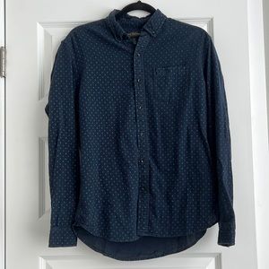 CPO Provisions Long Sleeve Dark Navy Blue Button Down Shirt Small